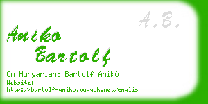 aniko bartolf business card
